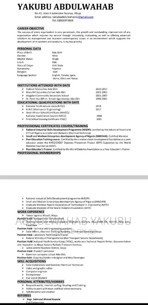 Engineering Architecture CV
