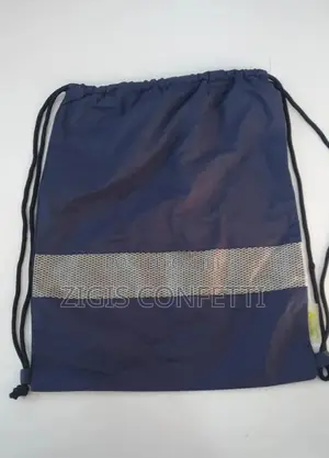 Drawstring Backpack Bag With Reflective Strip