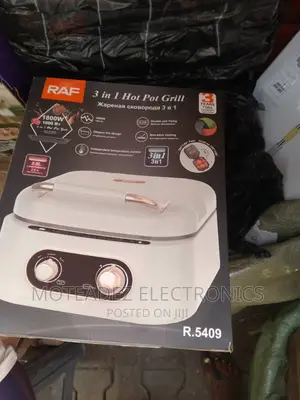 Raf 3in1 Multifunctional Electric Non Stick Hot Pot Grill Cooker