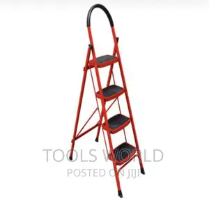 Red Aluminum Steel Ladder 4 Step