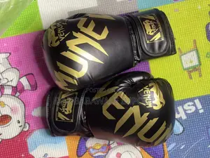 Big Size Professional Quality Boxing Gloves Venum Gold Black