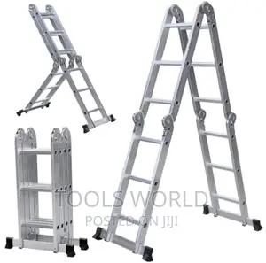 Multiple Positioning 12 Step Aluminum Folding Ladder