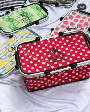 Insulated Foldable Picnic Shopping Basket - Multicolour