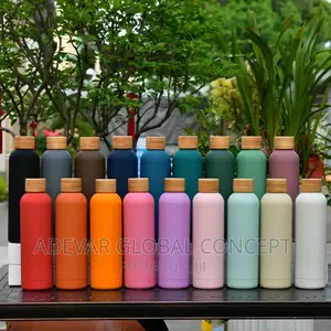 Thermos Cup, Double Stainless Wooden Cover, Steel,Thickened