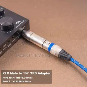 6.35mm Male Jack Plug To XLR 3 Pin Male Stereo Mic Adapter