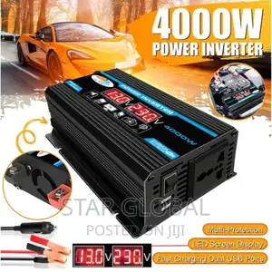 LCD Display 12V 220V Dual USB 4000W Transformer Car Inverter