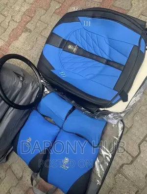 Top Premium Leather Car Seat Cover-Blue/Orange