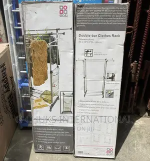 Double Pole Telescopic Cloth Hanger With Wheel And Extension