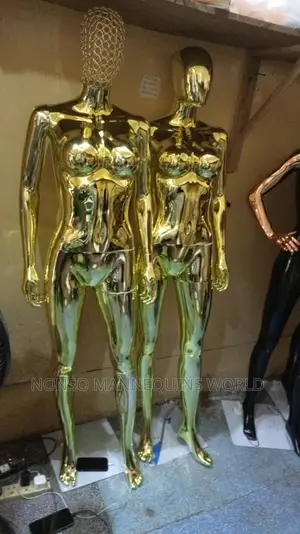Size 10 Basket Head/Plain Head Gold Chrome Female Mannequin