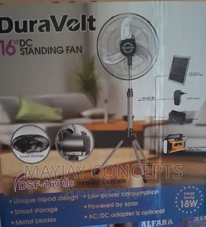 16inches Duravolt Ac/Dc Solar Standing Fan -Yoga Standing