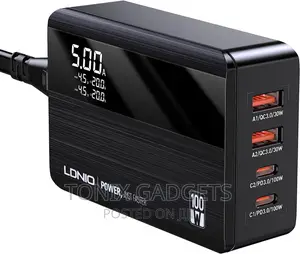 Desktop Charger - Fast Charging 4 Port USB + Voltage Display