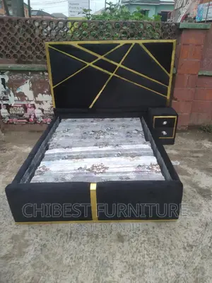 Quality 4.5by6 Upholstery Padded Bed Frame With One Bed Side