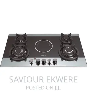 4 Gas Burner + 1 Hotplate in-Built Gas Cooker