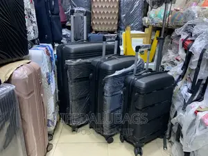 Set Of Quality Black Unbreakable Rubber Travel Luggage