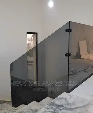 10mm Frameless Glass Stairs Balustrade (Grey)