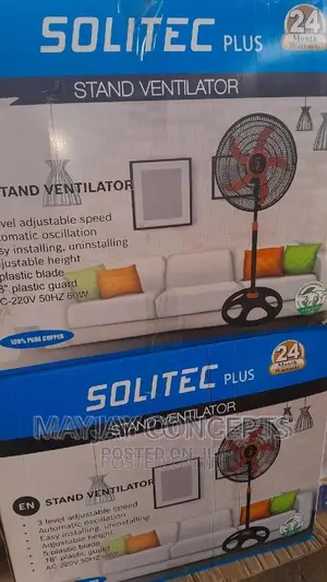Solitec Plus 18inches Standing Fan-Orange 5blades