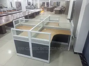 L Shape Workstation Desk With Mobel Drawers