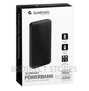 Goodmans High Capacity Ultra Fast Power Bank 20000mah BLACK