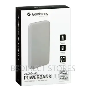 Goodmans SILVER High Capacity Ultra Fast Power Bank 20000mah