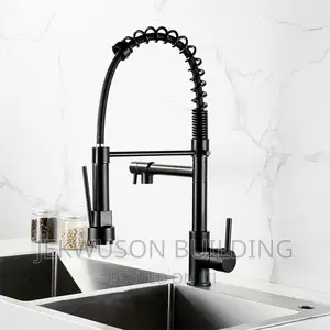 Double Kitchen Tap Matt Black
