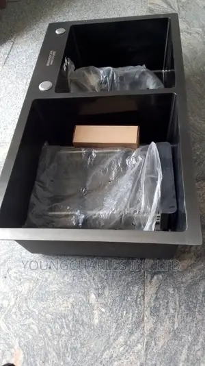 Black Colour Double Hole Sink