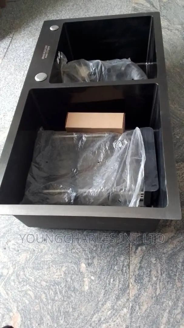 Black Colour Double Hole Sink