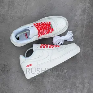 Supreme X Nike Air Force 1 Low White Sneakers