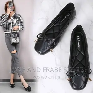 Women Ladies Flat Shoes Leather Ballet