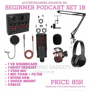 V8 Sound Card + V500 Mic Set Combo