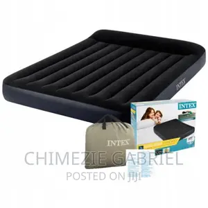 Intex Air Mattress With Pump Black Colour 54'' X 75'' X 10''