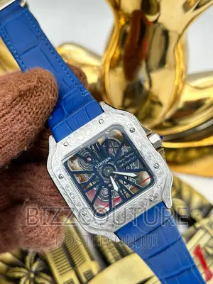 Original CARTIER MECHANICAL Blue Leather Available in Store
