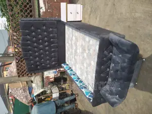 4.5by6 Upholstery Bed Frame With One Footrest and Bed Side