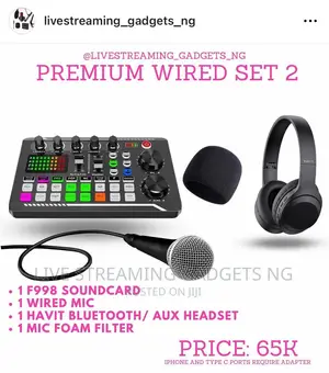 F998 Premium Wired Set for Livestreaming/Podcasting