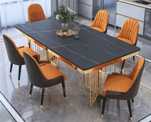 New Modern Luxury Marble Top Dinning Table Set