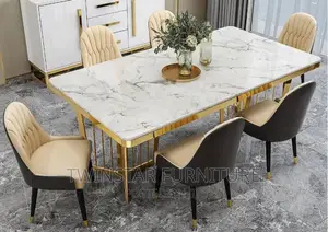 New Modern Luxury Marble Top Dinning Table Set