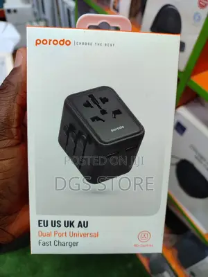 Porodo EU US UK AU Dual Port Universal Fast Charger