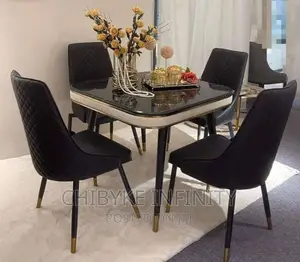 Turkish Contemporary Four Seaters Marble Top Dining Set.