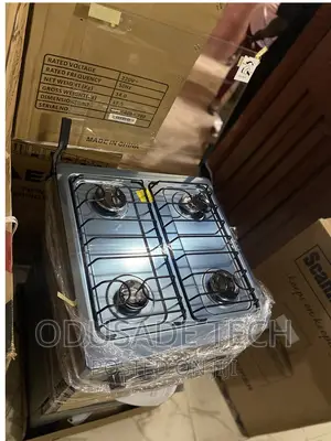 Durable SCANFROST Gas Cooker 4 Burner +Oven Black