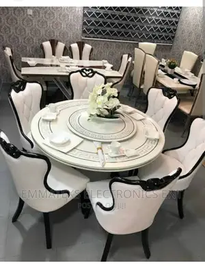 Marble Rotating Round Dinning