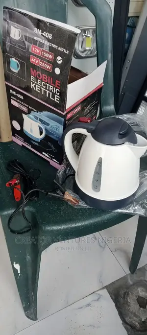 DC Kettle Electric 12V ,1lrt Quick Boiler, Anti-Rust Body.