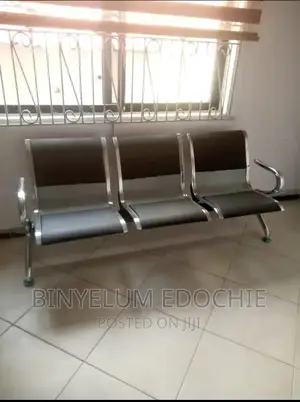Three Seater Airport/Visitors' Chair With Leather.