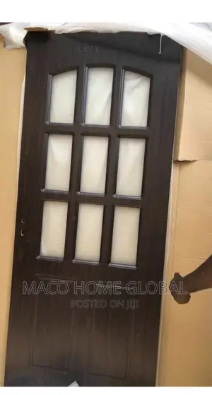 MDF Wooden Door 9panel With Glass 3ft by 7ft