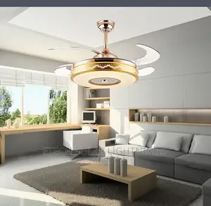 Exclusive Luxury LE D Gold Christal Fan Chandelier Light