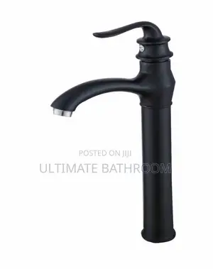 Long Matt Black Basin Faucet