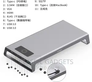 ONTEN Type-C Multifunction Dockstation With Wireless Charger