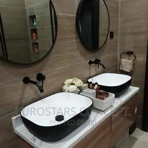 Black an White Ceramic Modern Wash Hand Basin