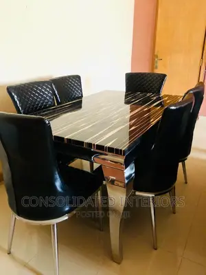 Marble Dining Set by 6 Chairs