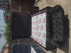 4.5by6 Ulphostery Bed Frame With One Footrest And Bed Side