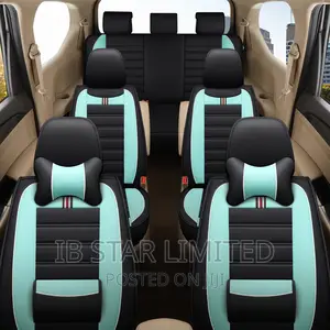 Topnotch Black Green Leather Car Seven Seaters Cover