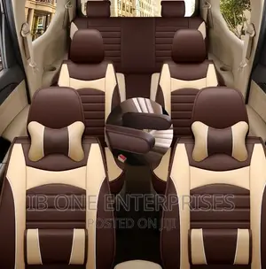 Dark Brown Cream Free Delivery Leather Car Seven Seats Cover
